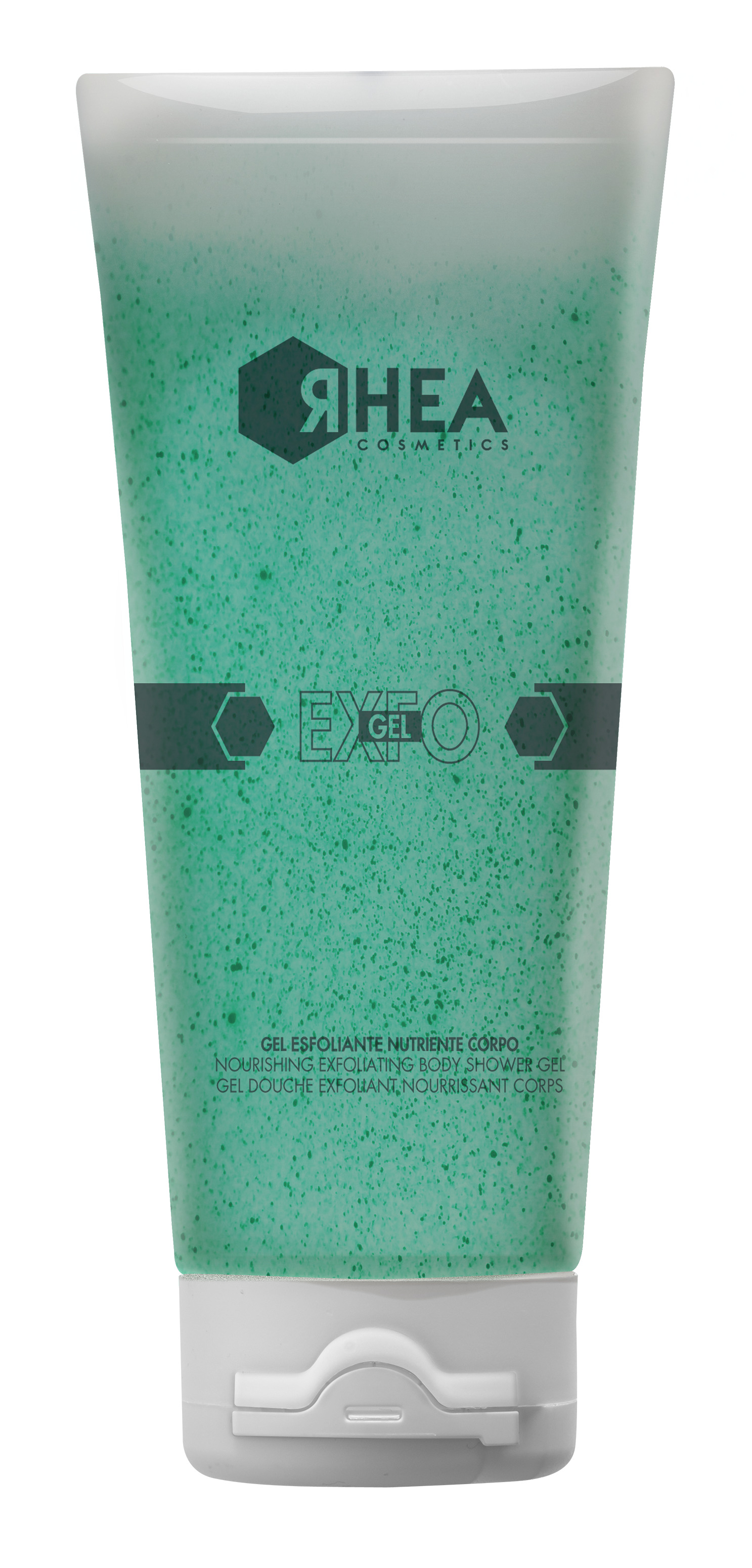 Відлущувальний живильний гель для душу з мікросферами жожоба RHEA Cosmetics Exfo Gel Nourishing Exfoliating Gel